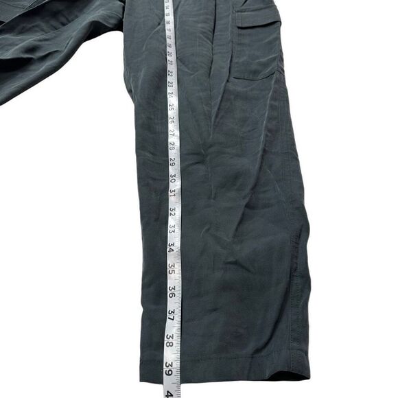 Nine West Teal Gray Tapered Leg Casual Cargo Pants w Self Tie Waist Womens XL - Picture 6 of 10